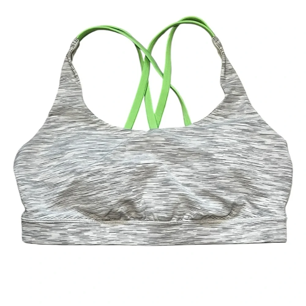 Lululemon Athletica Energy Sports Bra - White and Green EUC 8 - Picture 6 of 9